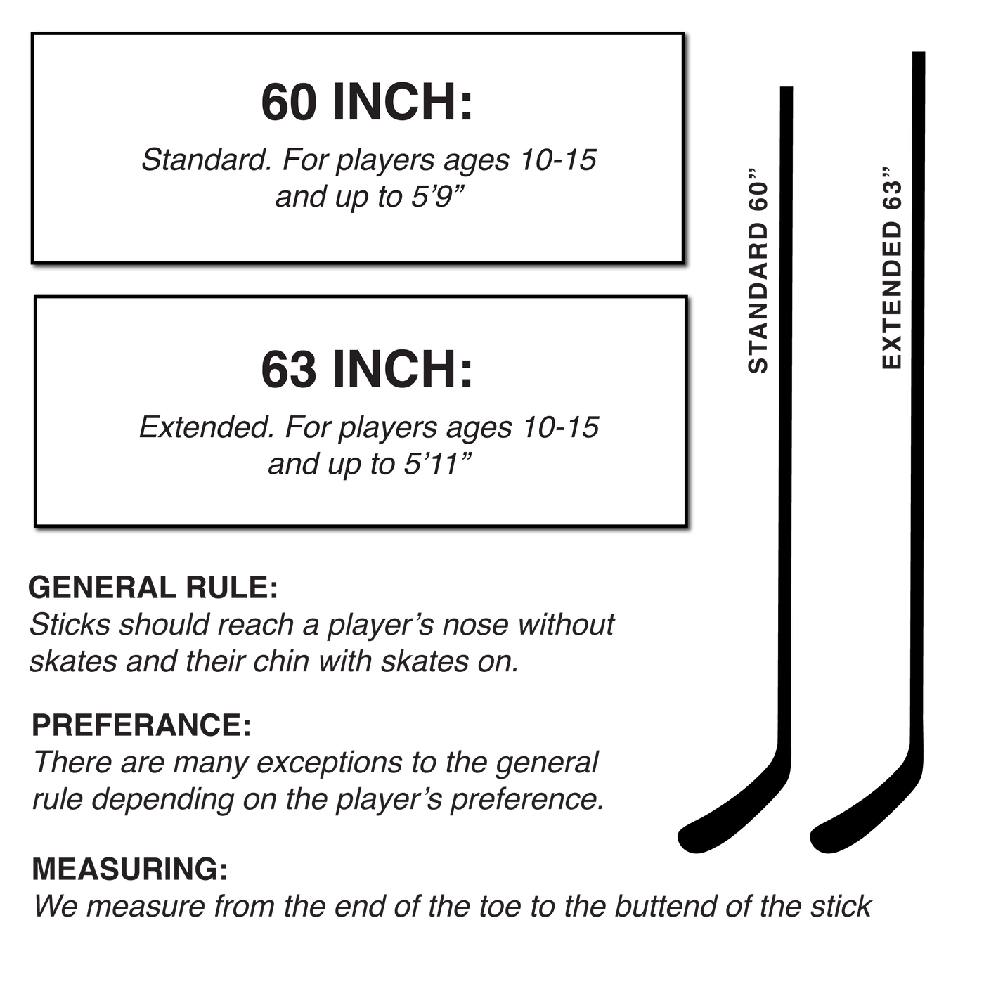 Essentials - Intermediate Hockey Stick - Standard 60"
