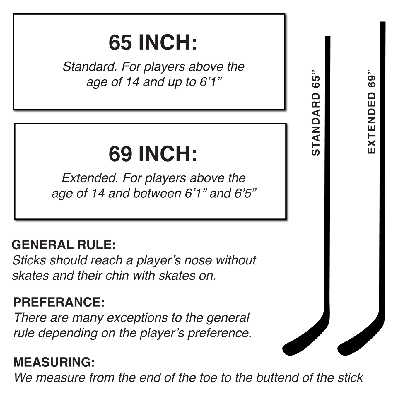 Basics - Senior Hockey Stick - Standard 65"