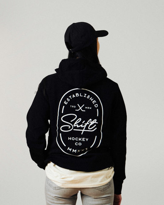 【HOCKEY】PUFF PRINT SHATTER HOODIE BLACK Hockey Shatter Puff Paint Black Hoodie | Pueblo Mall